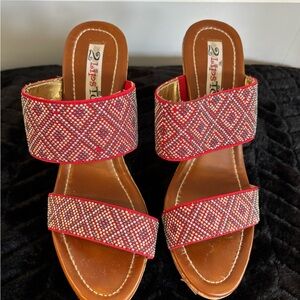 2 Lips Too Women's Multi color Sandals Size 8.5